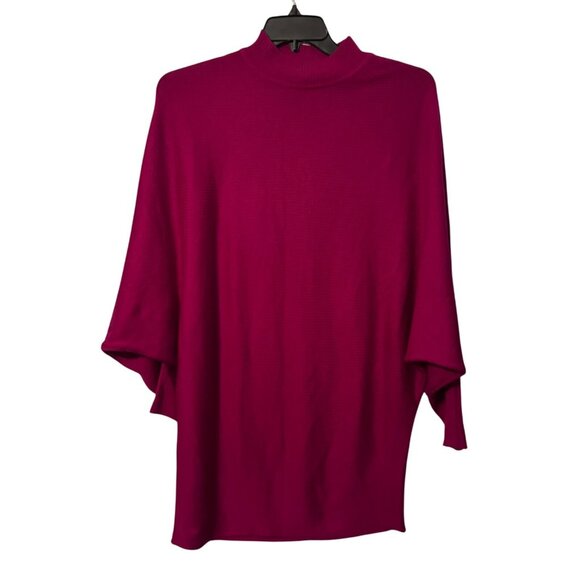 Magenta Mock Neck Batwing Sleeve Knit Dress By Before You Size S 100% Acrylic dr - Picture 6 of 12